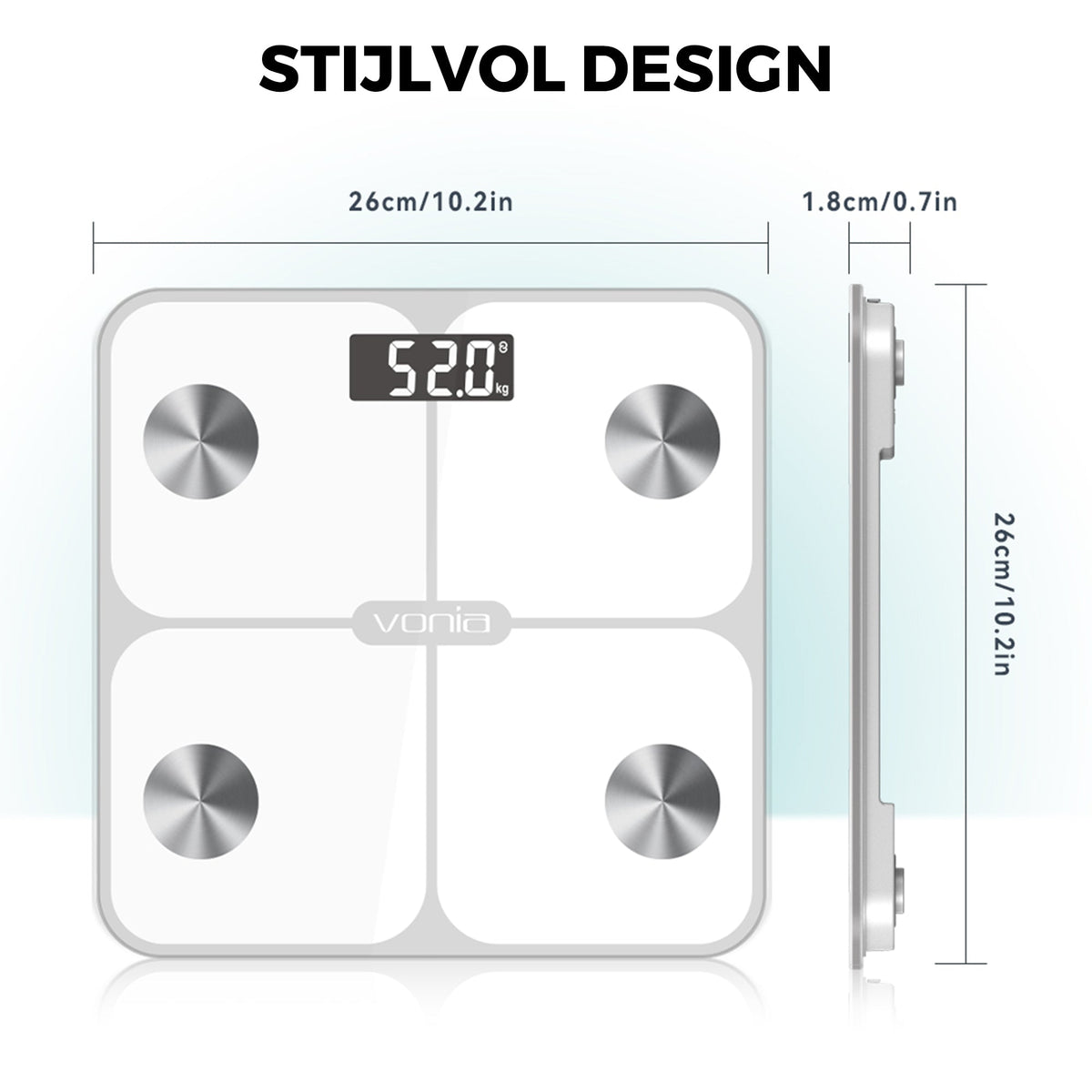 Digitale Slimme Personenweegschaal Wit