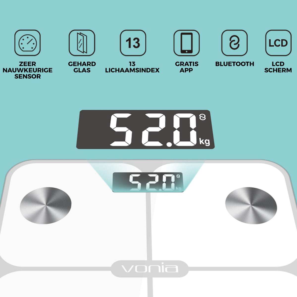 Digitale Slimme Personenweegschaal Wit