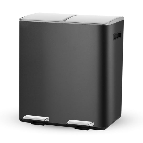 Prullenbak Met Pedaal Zwart-Zilver