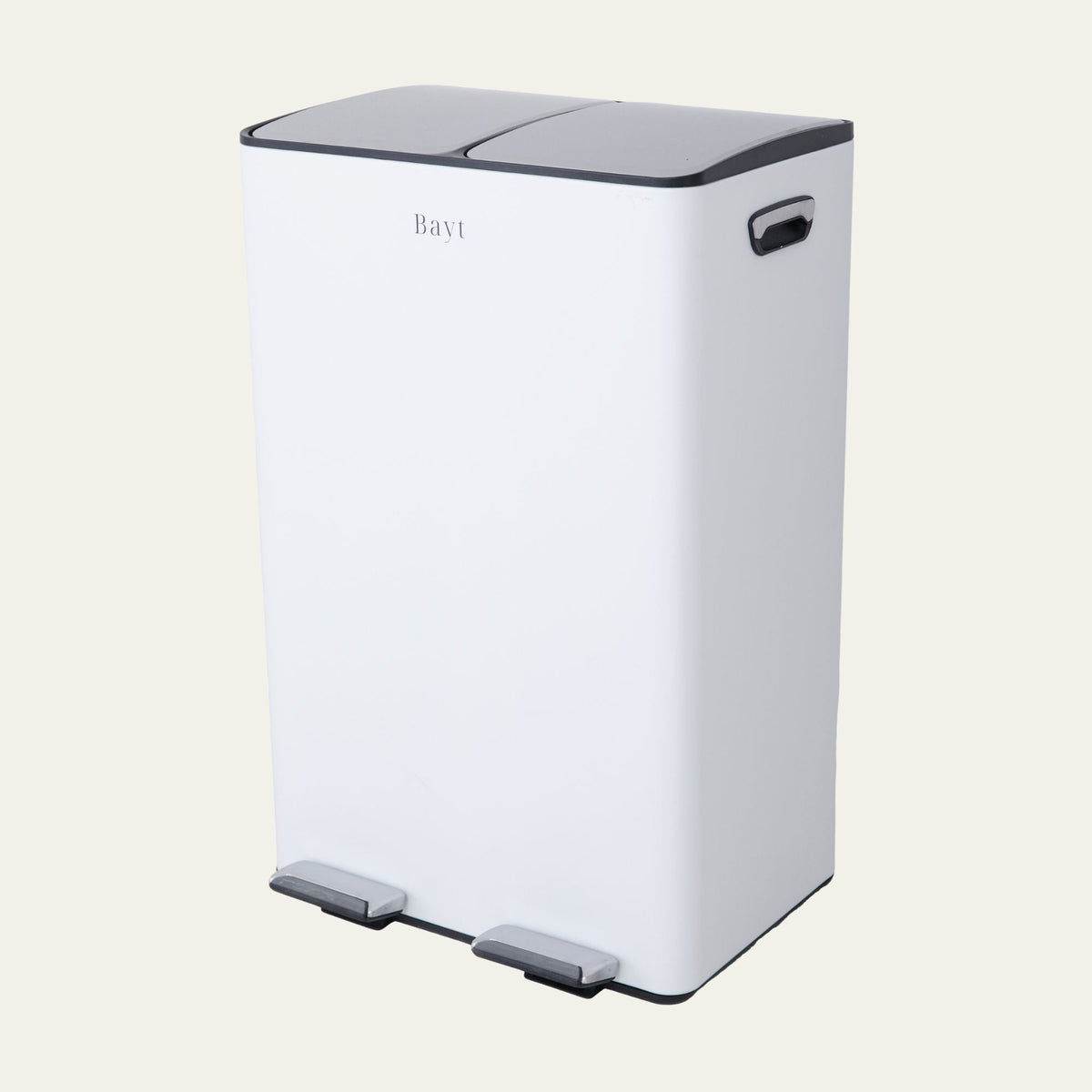 Prullenbak 60 Liter (2x30L) - Wit