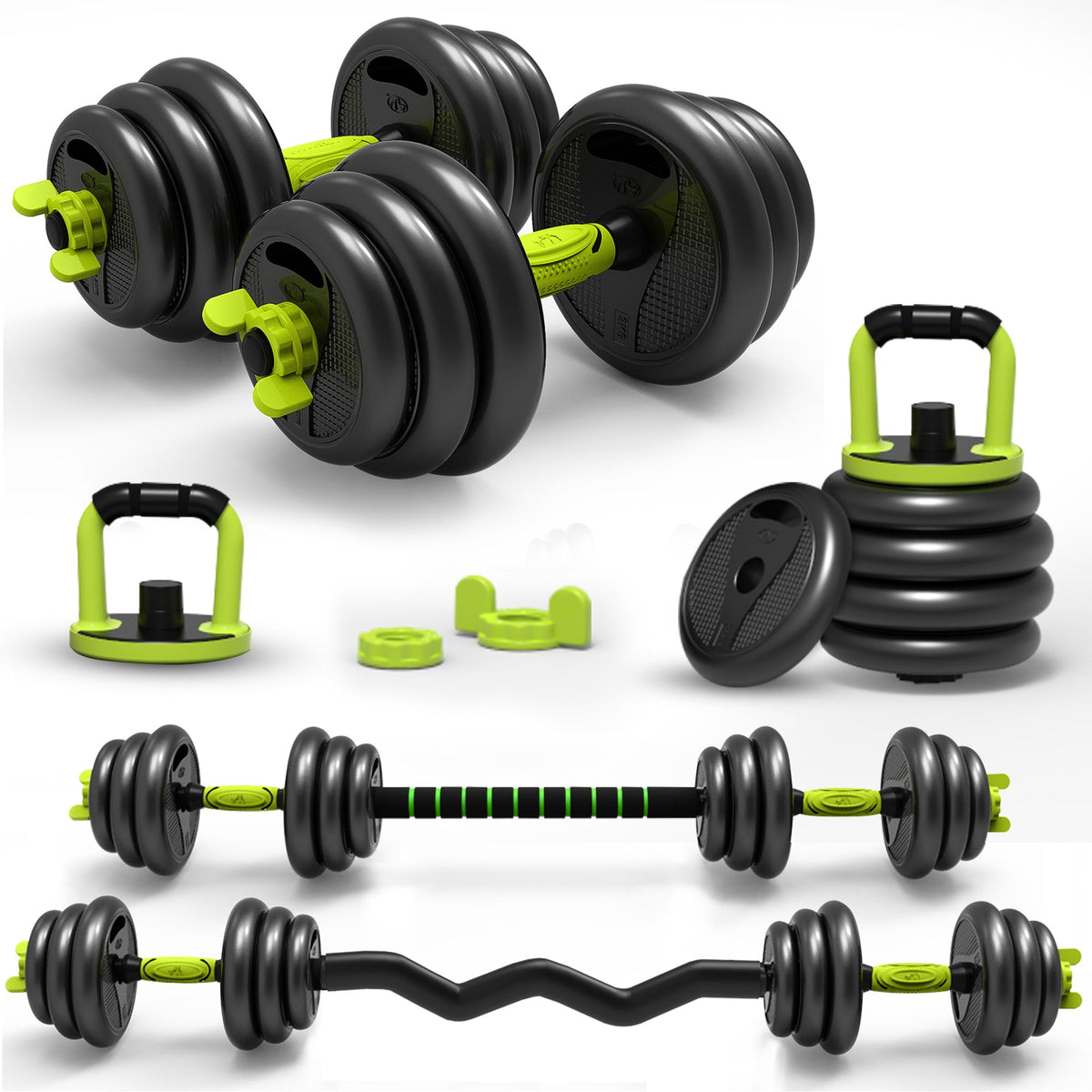 Dumbell Set 40 KG Zwart-Groen