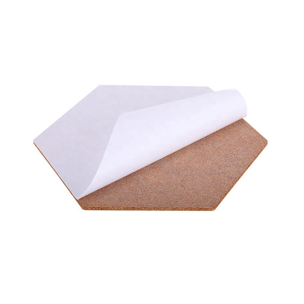 Kurk prikbord - 6 stuks - 34 cm x 30 cm - Prikbord - Zeshoek - Zelfklevend Kurkbord - Prikpen - Punaise