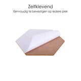 Kurk prikbord Zeshoek - Zelfklevend - 3 stuks - 20 x 17 x 0,7 cm