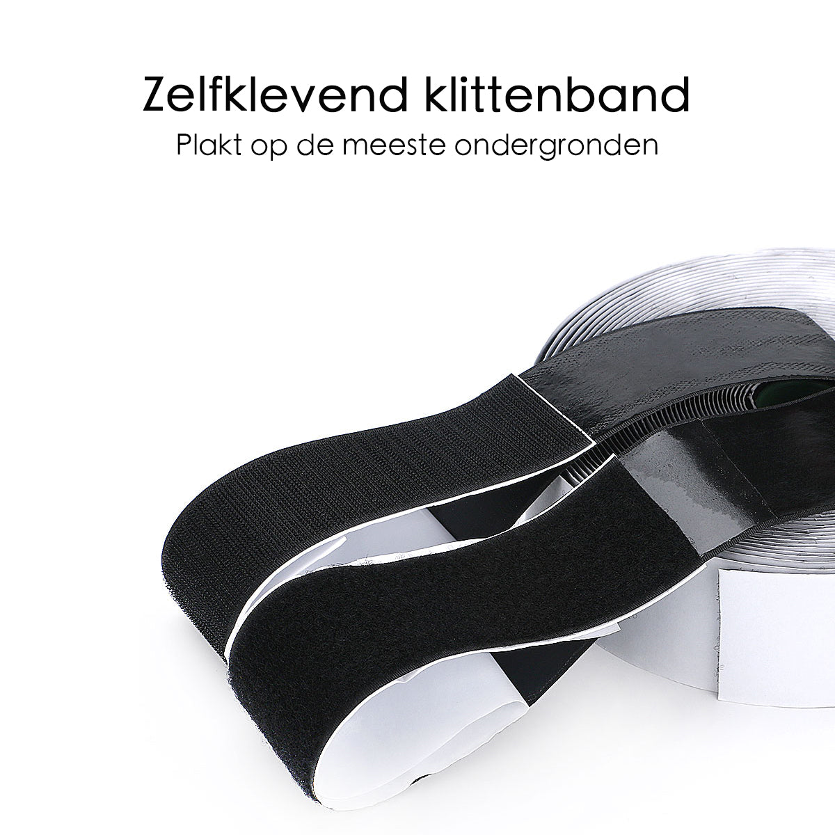 Klittenband - Rol Van 1 Meter - 10 cm Breed - Zwart