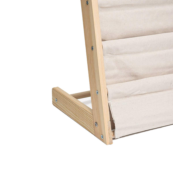 Kinderboekenkast - 80 x 75 x 30 cm - Bruin - Hout met Linnen - Kinderboekenrek - Boekenrek Kinderkamer
