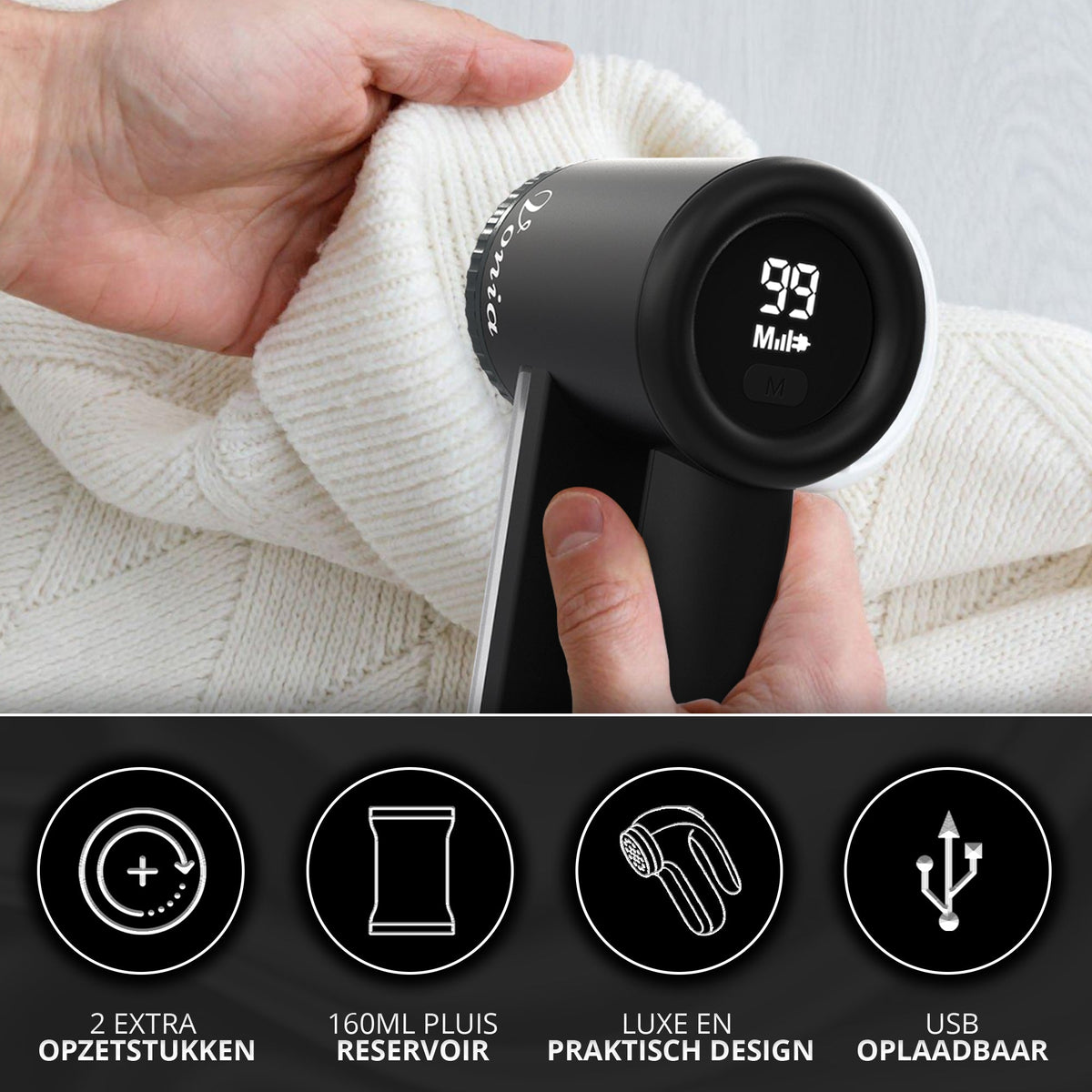 Pluizenverwijderaar – Zwart