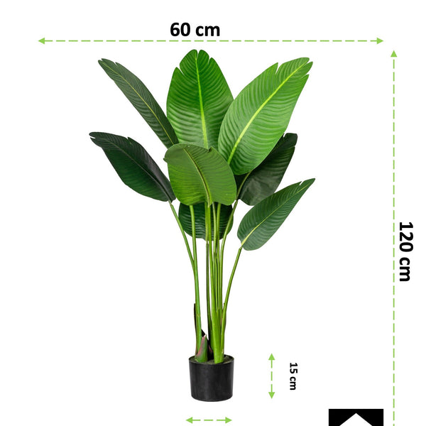 Kopu® Kunstplant Strelitzia Nicolai 120 cm - Paradijsvogelplant 8 blad