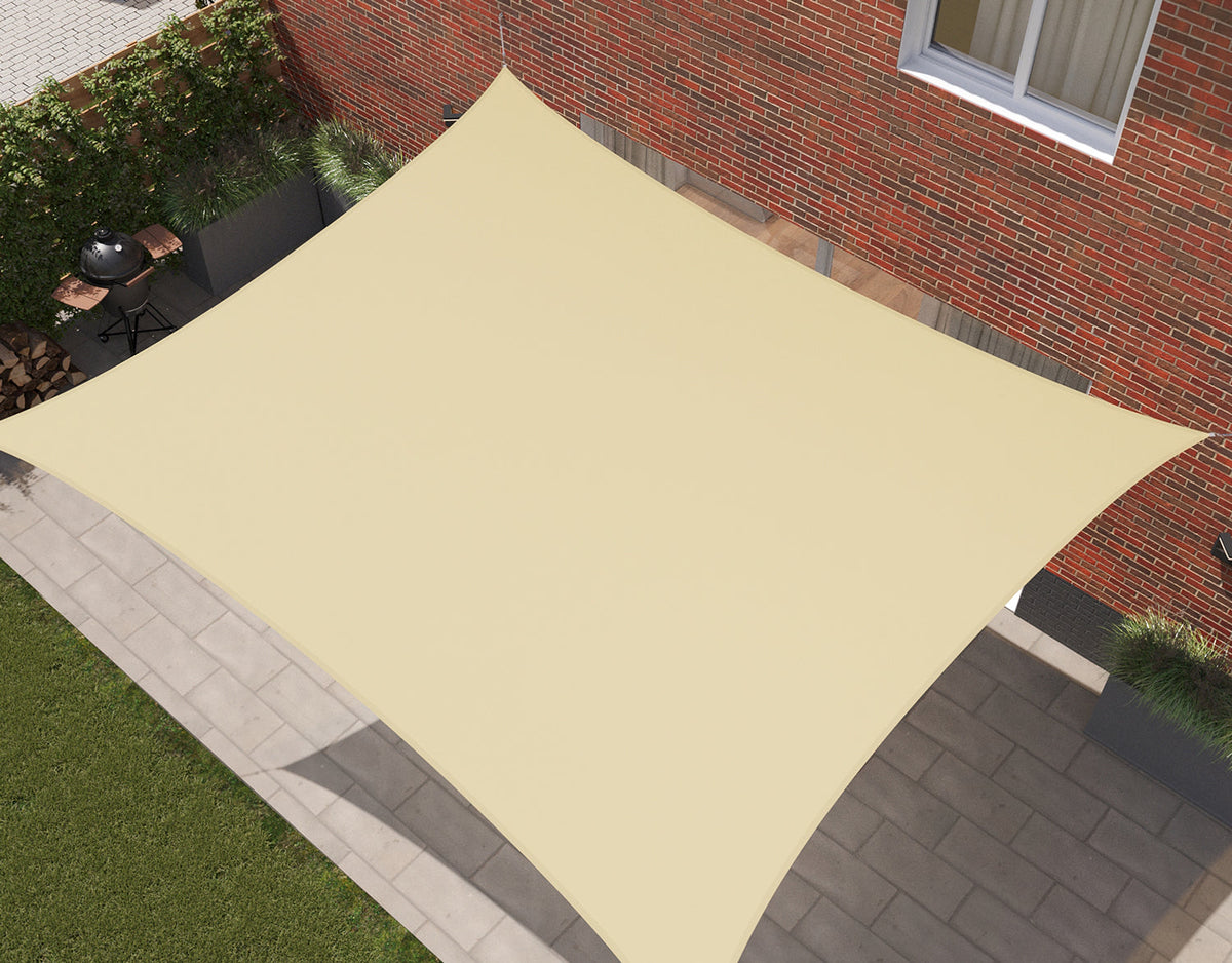Kopu® Schaduwdoek Rechthoek 4x6 m Waterdicht - Zonnedoek - Creme