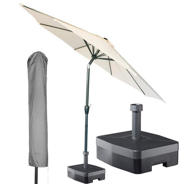 Kopu® ronde stokparasol 300 cm Calma met hoes en voet - Naturel