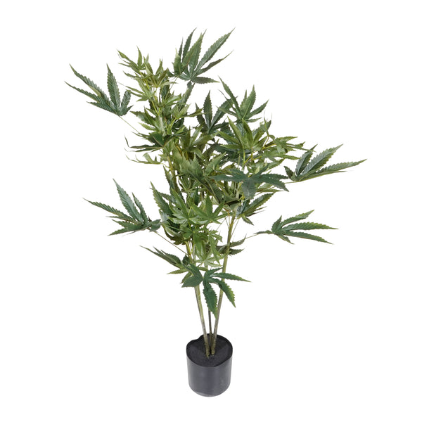 Kopu® Kunstplant Hennep 90 cm met zwarte Pot - 73 bladeren