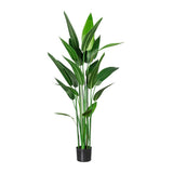 Kopu® Kunstplant Canna 140 cm 20 bladeren - in zwarte pot - Bloemriet