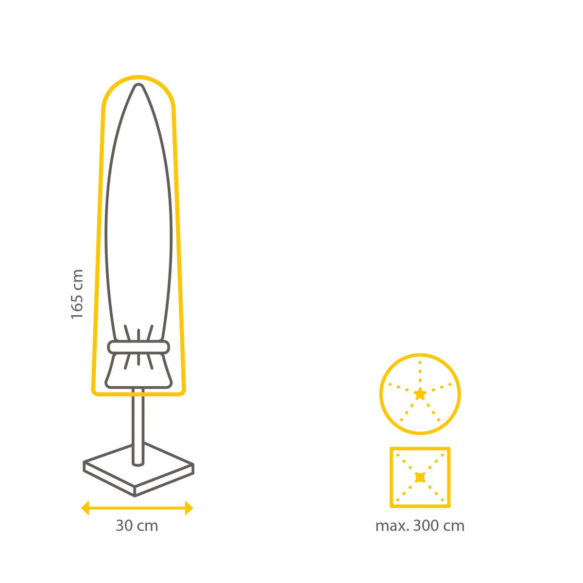 Kopu® Parasolhoes S - voor Staande Parasol 2 tot 3 m Rond - Grijs