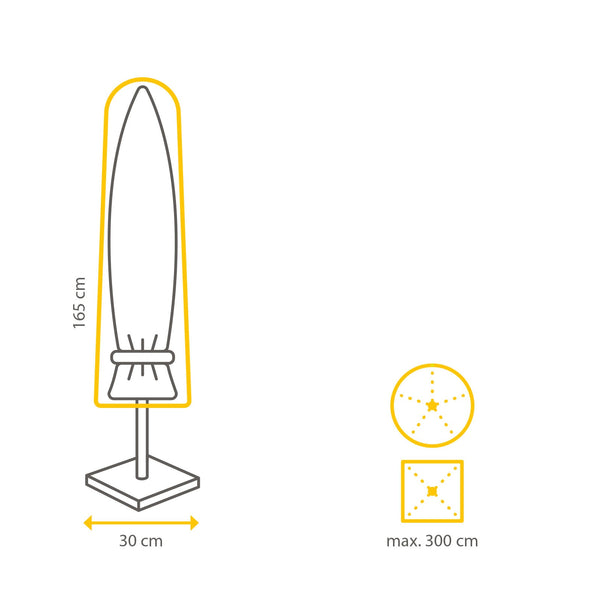 Kopu® Parasolhoes S - voor Staande Parasol 2 tot 3 m Rond - Grijs