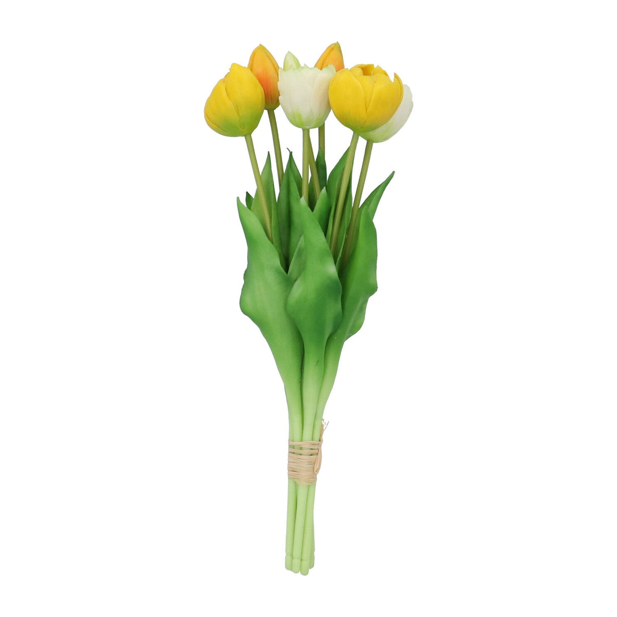 Kopu® Kunstbloemen bos Tulpen Mix 7 stuks 39 cm - Geel