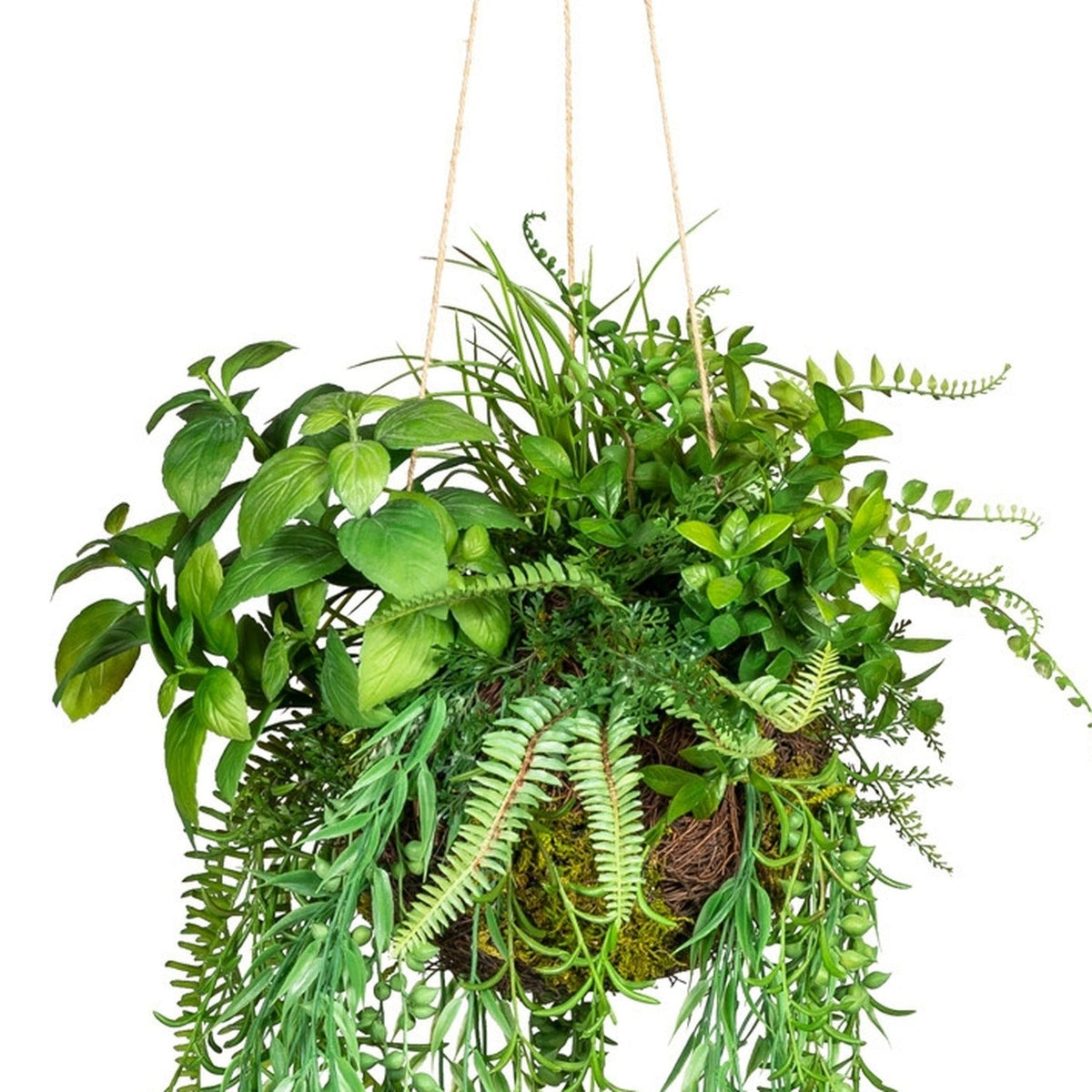 Kopu kunstplant BOL met diverse hangplanten 80 cm - Groen