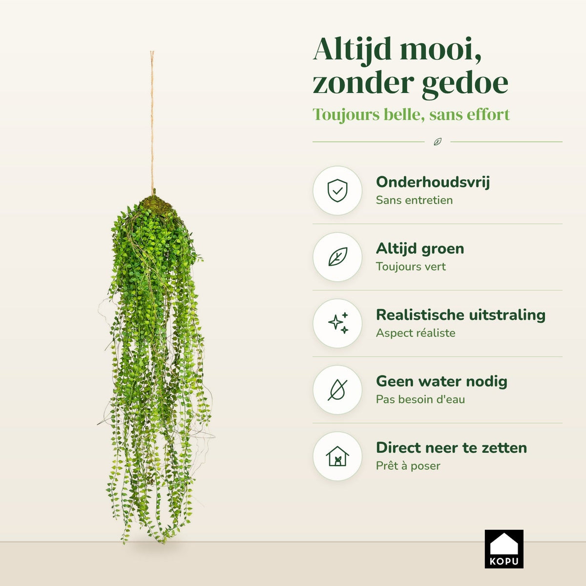 Kopu® Hangplant 70 cm - Macramé Plantenhanger met Pot