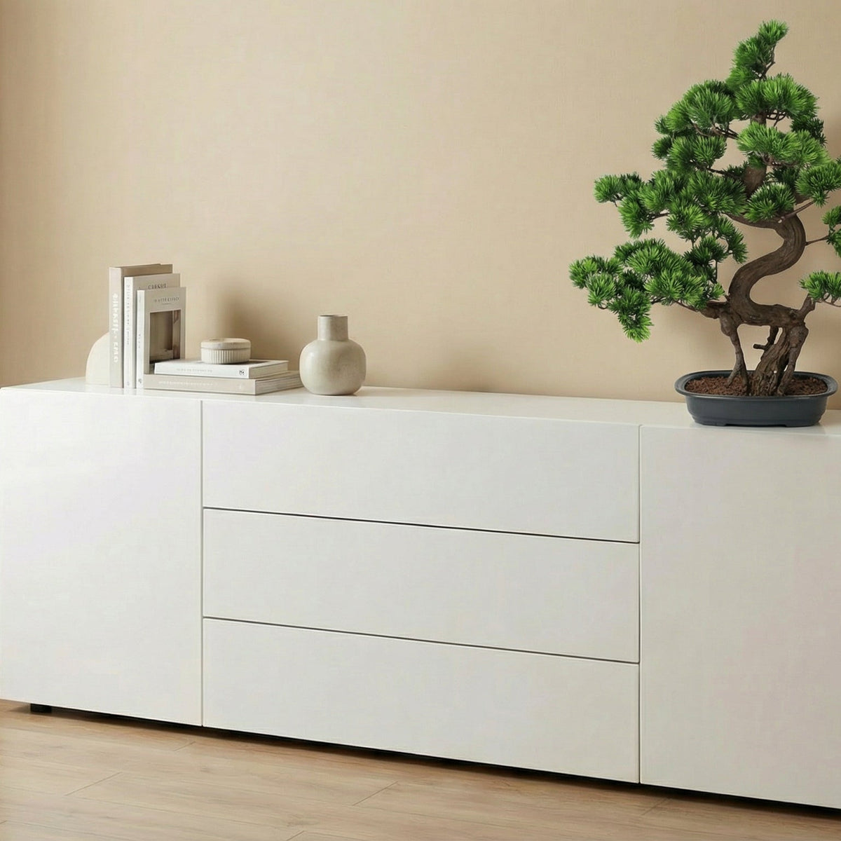 Kopu® Kunstplant Bonsai 65 cm Pijnboom met zwarte Pot - Bonsai boompje
