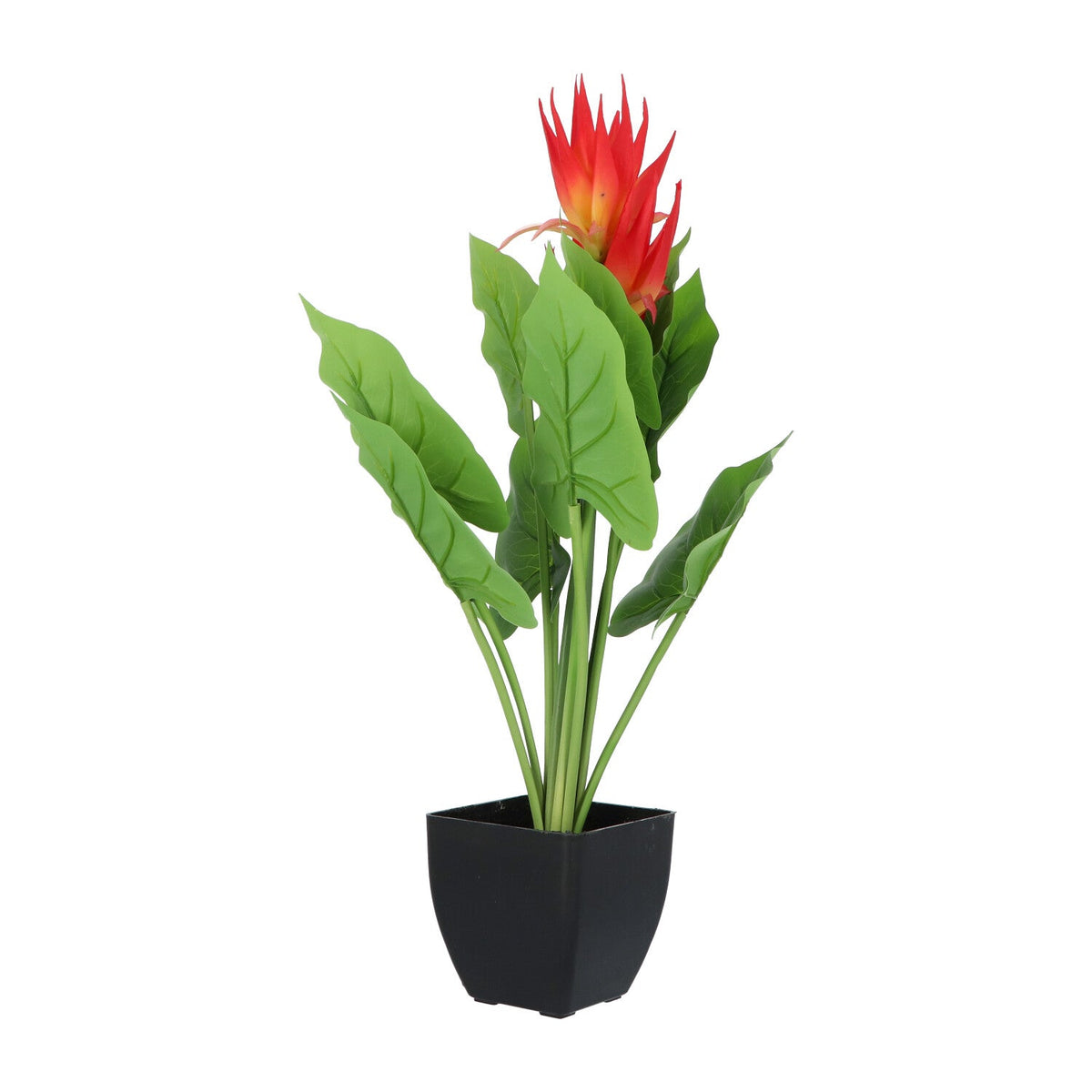 Kopu® Kunstplant Guzmania 58 cm met 3 oranje bloemen - Nepplant