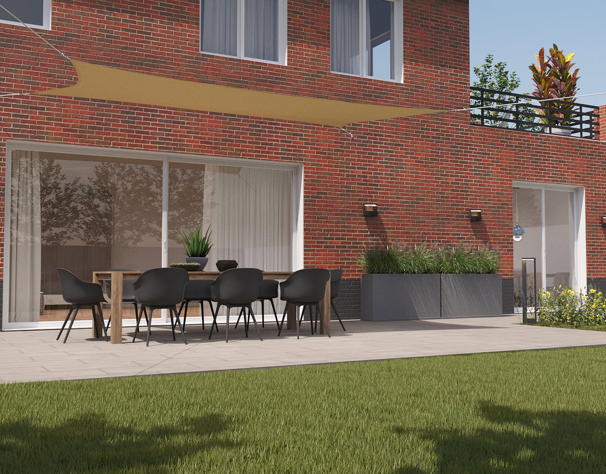 Kopu® Schaduwdoek Rechthoek 2x4 m Waterdicht - Zonnedoek - Zand