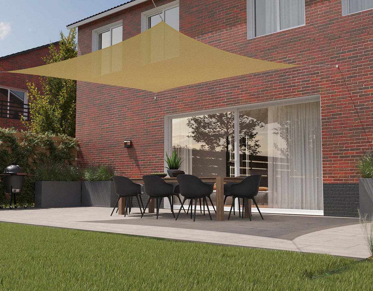 Kopu® Schaduwdoek Vierkant 280 gram Waterdoorlatend 4x4 m - Creme