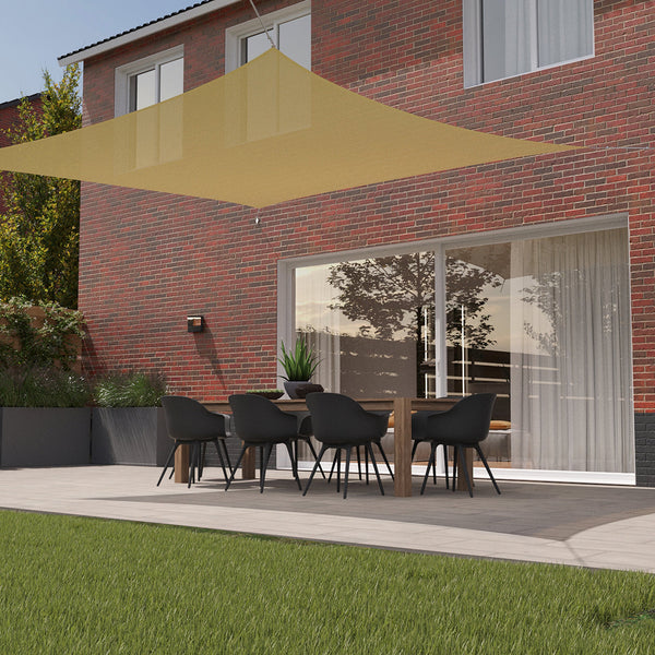 Kopu® Schaduwdoek Vierkant 280 gram Waterdoorlatend 4x4 m - Creme