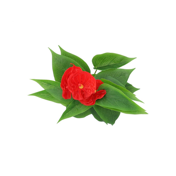 Kopu® 2 stuks Anthurium Kunstplant 40 cm - 3 bloemen - Flamingoplant