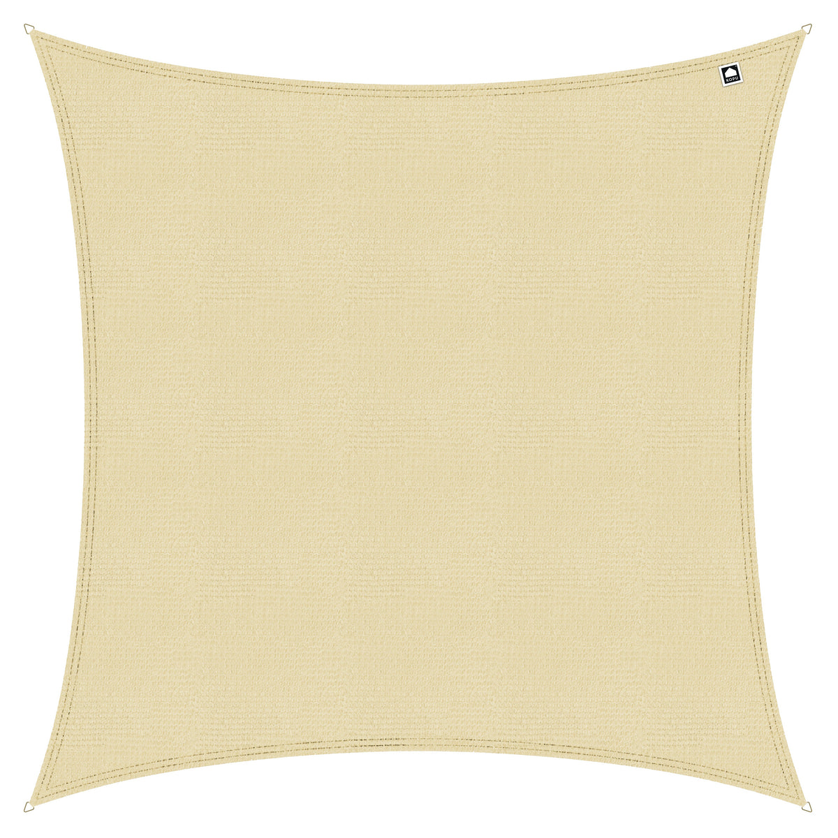Kopu® Schaduwdoek Vierkant 5x5 m - 280 gram Waterdoorlatend - Creme