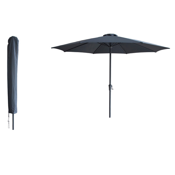 Kopu® Madrid 350 cm Grote Parasol Rond met Beschermhoes - Grijs