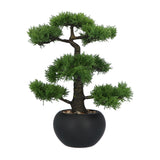 Kopu® Kunstplant Bonsai Ceder 48 cm met zwarte Pot - Bonsai boompje