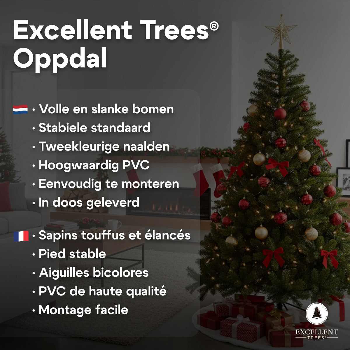 Excellent Trees® Oppdal 210 cm Slanke Kunstkerstboom - ⌀112cm - 210cm