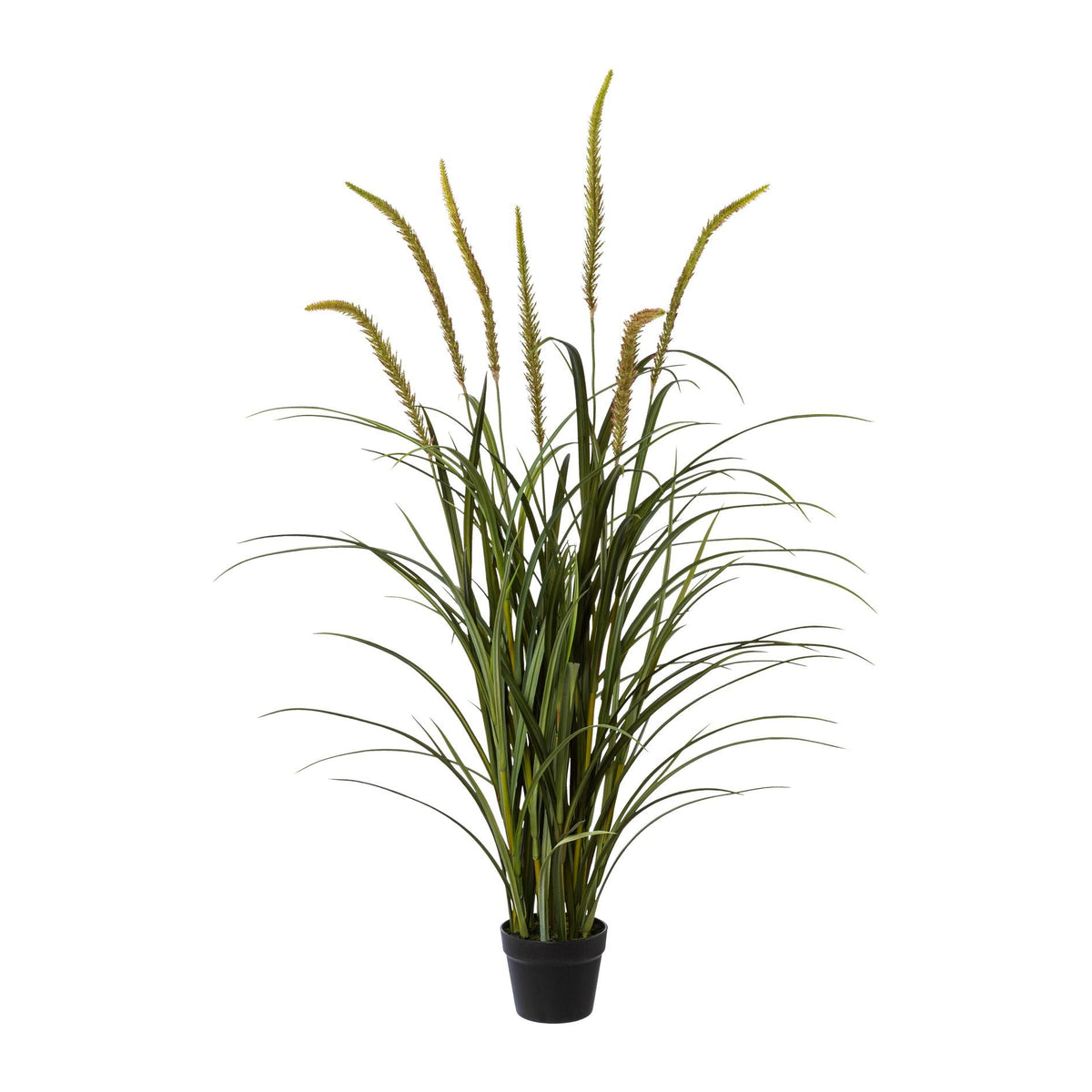 Kopu® Kunstplant Miscanthus 135 cm - 7 pluimen - in zwarte pot