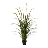 Kopu® Kunstplant Miscanthus 135 cm - 7 pluimen - in zwarte pot