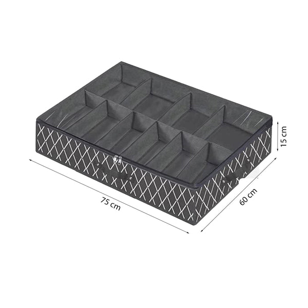 Schoenen Opbergtas Onderbed - 2 stuks - Grijs - 16 paar Schoenen - Schoenen Organizer