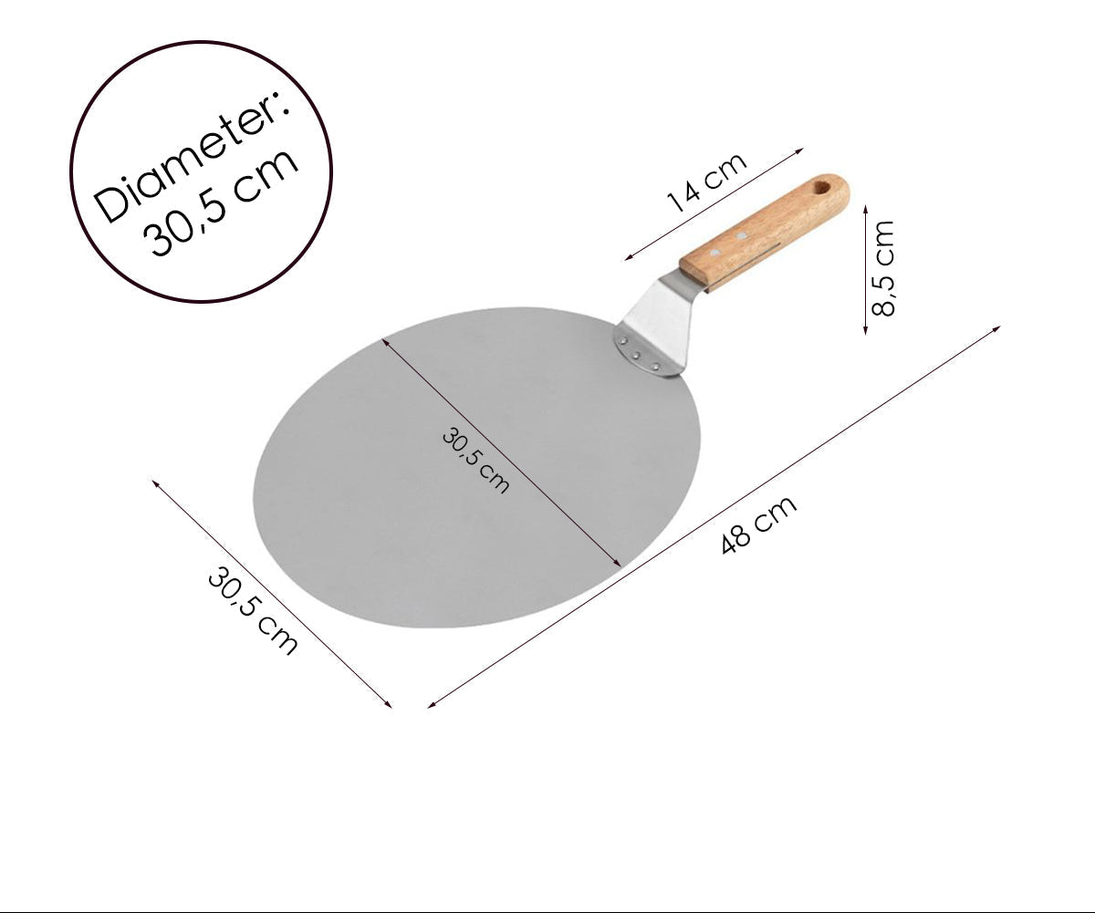 Pizzaschep - Houten Handvat - 30cm Pizzaschep - Pizzaspatel