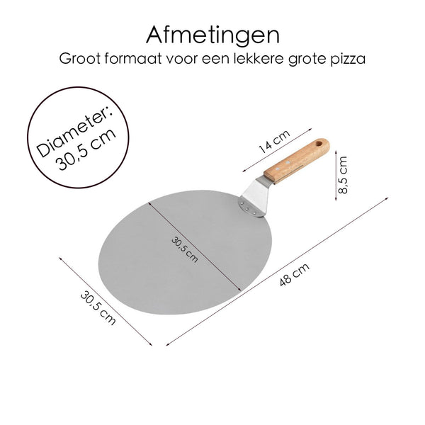 Pizzaschep - Houten Handvat - 30cm Pizzaschep - Pizzaspatel