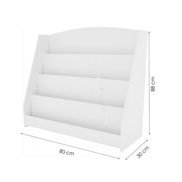 Kinderboekenkast - 88 x 80 x 30 cm - Wit - Hout - Kinderboekenrek - Boekenrek Kinderkamer