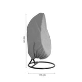 Beschermhoes Hangstoel Egg - Grijs - 190 x 115 cm - Waterproof - Universeel model - Hoes van Egg Chair - Waterdichte Beschermer voor Egg Stoel met Standaard