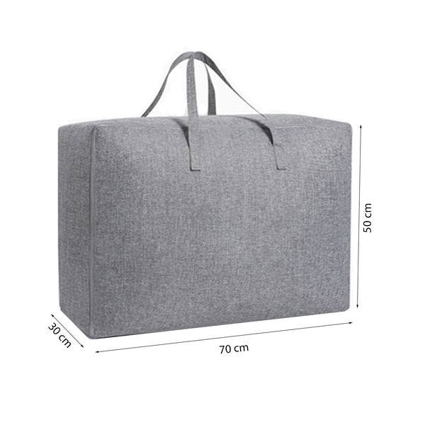Opbergzak XXL Dekbed - Grijs - 70 x 50 x 30 cm - Opbergtas voor Dekbed en Kleding - Kledingzak XXL