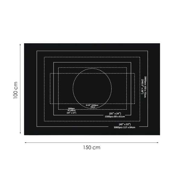 Puzzelmat - 150 cm x 100 cm - Zwart - Oprolbaar - Opvouwbare Puzzel mat - Puzzlemat