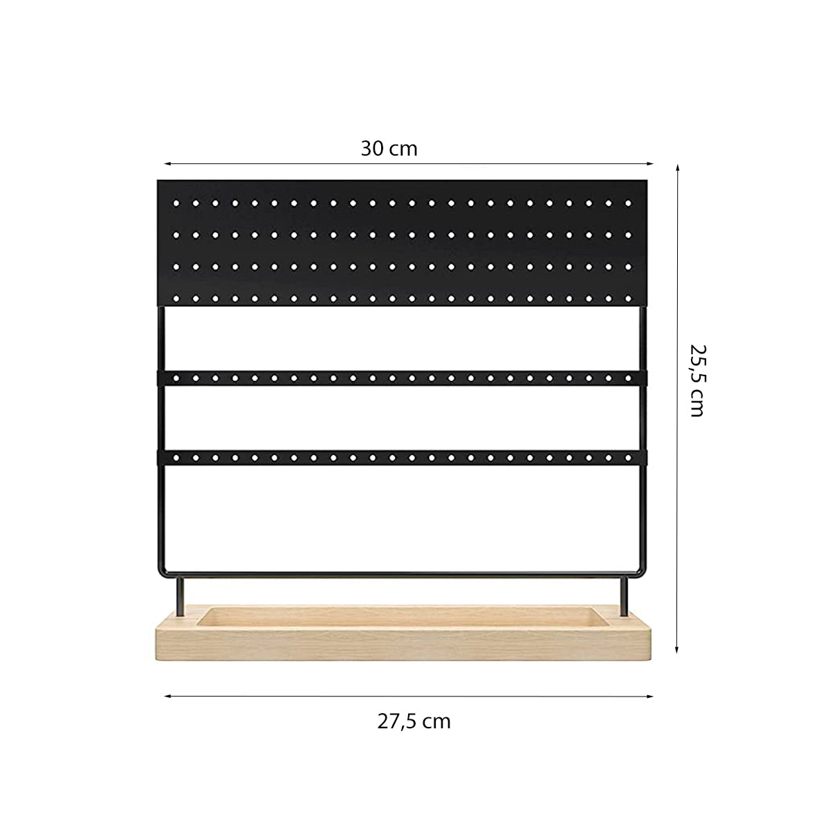 Oorbellenrekje - Zwart - Ruimte voor 144 oorbellen - Oorbellenhouder - Oorbellen Display - Oorbellenrekje sieradenrek