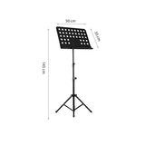 Muziekstandaard Inklapbaar & Verstelbaar - Zwart - 145 cm - Bladmuziek houder - Lessenaar voor Bladmuziek
