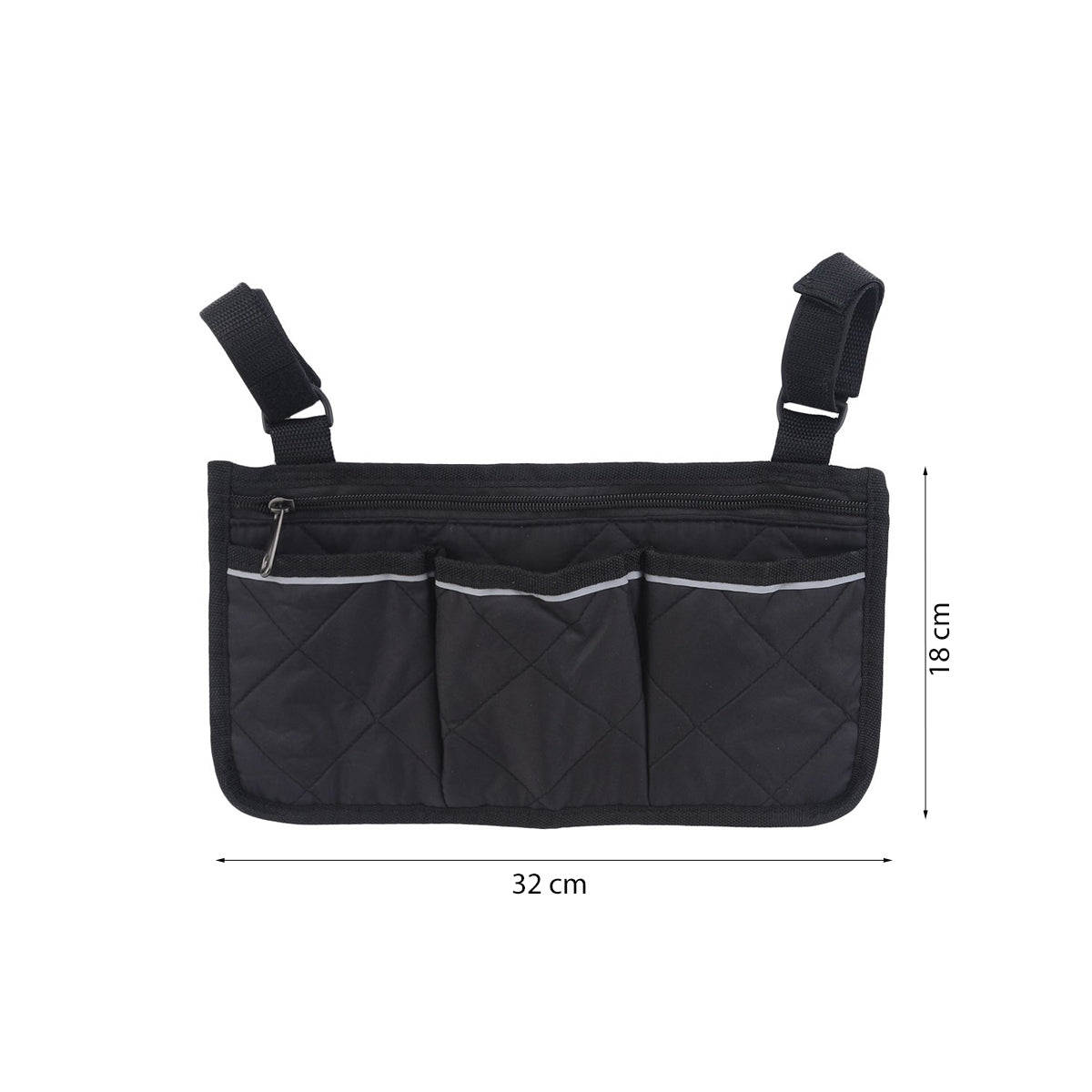 Rolstoeltas - Zwart - Armleuning Rolstoeltas - Waterafstotende Opbergtas voor Rolstoel - Rolstoel Organizer