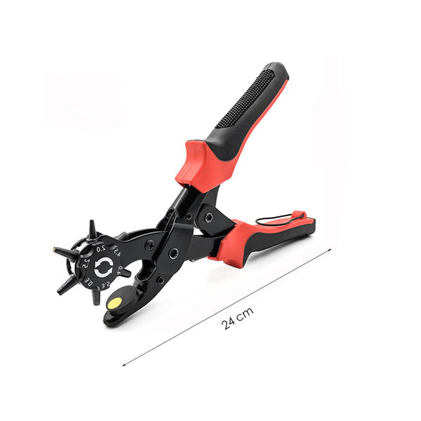Gaatjestang voor Riem en Leder - Rood - Professionele Gaatjestang - Ponstang - Revolvertang - Gatentang - Perforatietang