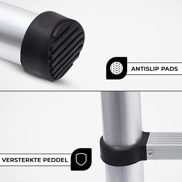 Outbee Telescopische Ladder 2,6 meter - Zilver