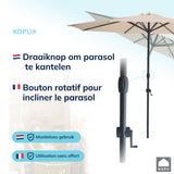 Kopu® Valencia Parasol Rond 300 cm met Beschermhoes en Voet - Creme