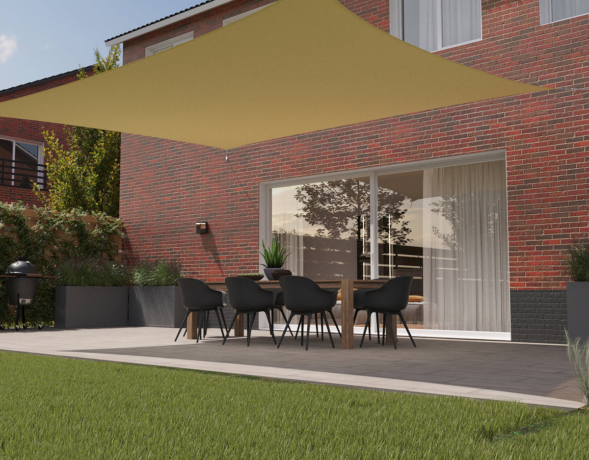 Kopu® Schaduwdoek Rechthoek 4x6 m Waterdicht - Zonnedoek - Creme