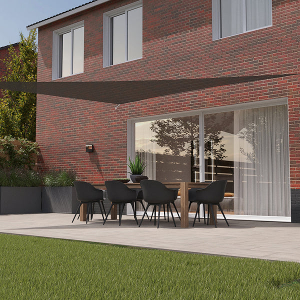 Kopu® Schaduwdoek Driehoek 5x5x7,1mtr 280 grams Waterdoorlatend Grijs