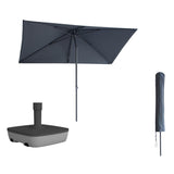 Kopu® Leon Parasol Rechthoek 150x250 cm - met Hoes en Voet - Grijs