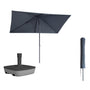 Kopu® Leon Parasol Rechthoek 150x250 cm - met Hoes en Voet - Grijs