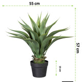 Kopu® Kunstplant Agave 57 cm in zwarte Pot - 25 bladeren - Nepplant